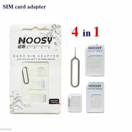 SIM adaptér 3v1 nano / micro + sponka na vyndání slotu SIM - bílý